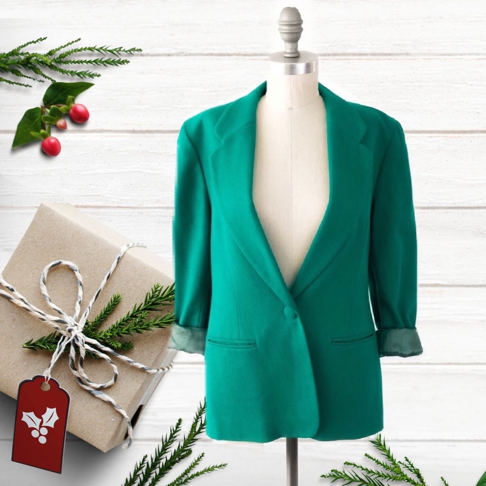 Bright Green Pendleton Blazer 100% Virgin Wool.☘️